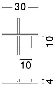 Designové nástěnné svítidlo Cross 30 zlatá
