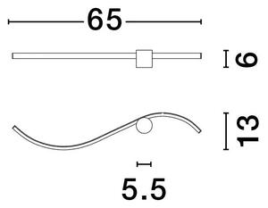 Designové nástěnné svítidlo Wave 65 – 65 x 11 cm