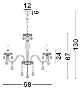 Luxusní lustr Venezia 58 – Čirá