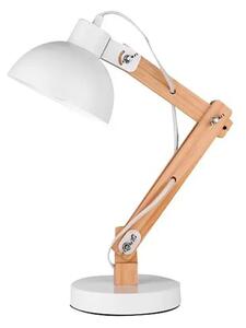 Dřevěná stolní lampa Lila bílá
