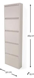Taupe kovový výklopný botník 50x169x15 cm Billy – Spinder Design