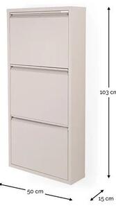 Taupe kovový výklopný botník 50x103x15 cm Billy – Spinder Design