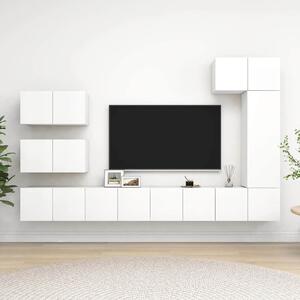 8dílný set TV skříněk bílý kompozitní dřevo 3078716