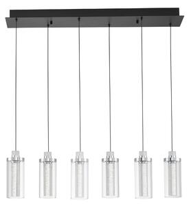 LED stmívatelný černo-chromový designový lustr Lune 170