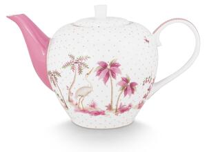 Pip Studio Jolie Dots Gold velká čajová konvice 1,6l, růžová