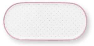 Pip Studio Jolie Dots Gold oválný tác 25x12cm, růžový
