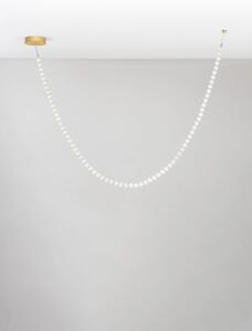 LED stmívatelný zlatá designový lustr Perla