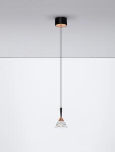 LED černo-rose zlatá moderní lustr Paluz 180