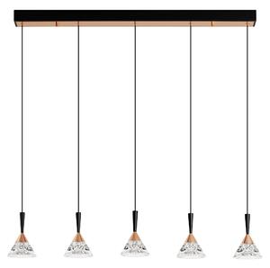 LED stmívatelný černo-rose zlatá moderní lustr Paluz 150