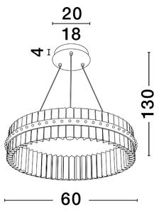 LED stmívatelný platinum zlatý moderní lustr Kezo – Zlatá