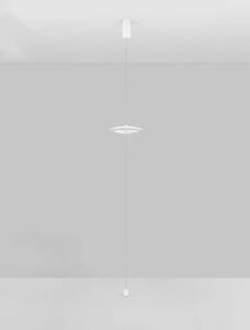 LED stmívatelná bílo-chromová stojací lampa Olos – 50 x 12 cm