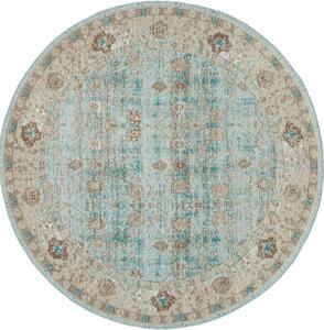 Ručně tkaný kulatý žinylkový vintage koberec Rimini