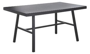 Zahradní jídelní stůl CANETTO 150 cm 90 cm Sklo Černá