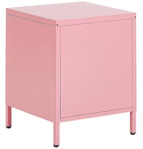 Ocelový noční stolek růžový MALAVI