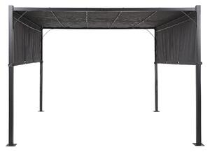 Zahradní pavilon LED PARGA Kov 310 cm 310 cm Tmavě šedá