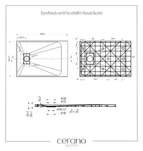 Cerano Gusto, obdélníková sprchová vanička 100x70x3 cm z minerálního kompozitu, bílá, CER-CER-414599