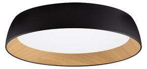 LED stmívatelné černo-dřevěné moderní stropní svítidlo Sigi