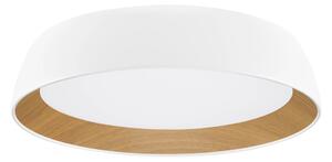 LED stmívatelné bílo-dřevěné moderní stropní svítidlo Sigi