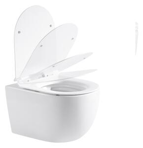 CERANO - Závěsná WC mísa Felci, Rimless + UF sedátko - bílá lesklá - 36x52,5 cm