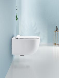 CERANO - Závěsná WC mísa Felci, Rimless + UF sedátko - bílá lesklá - 36x52,5 cm