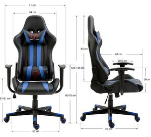 Kancelářská/herní židle Farhana (modrá). 1069096