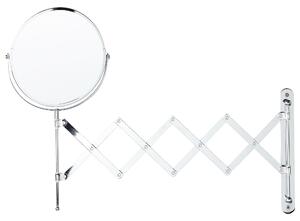 Nástěnné kosmetické zrcadlo s nastavitelným ramenem YVELINES 57 cm 36 cm Kov Stříbrná