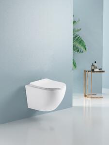 Cerano Verde, závěsná WC mísa Rimless 490x360x370 mm + UF toaletní sedátko, bílá matná, CER-CER-417353