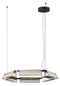 LED stmívatelný černo-zlatý designový lustr Apnea 150 – 72 x 12,5 x 120 cm