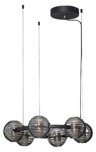 LED stmívatelný černo-zlatý moderní lustr Las – 63 x 6,5 x 3 x 6,5 cm