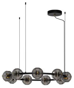 LED stmívatelný černo-zlatý moderní lustr Las 2 – 91 cm