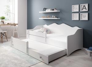 ADRK Rozkládací postel EMKA II Gray, White, CH-Emk-EMMAWHITE2-SZ-1680-UCHWYTGray-E080, 160x80 cm s matrací, bílá