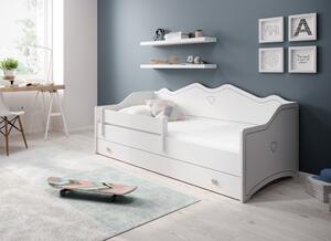 ADRK Postel EMKA Gray, CH-Emk-EMMA-SZ-1680-Gray-E074, 160x80 cm s matrací, bílá/šedá