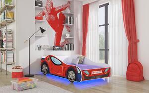 ADRK Postel SPIDER, CH-SPI-140+L-S011, 140x70 cm s LED osvětlením a matrací, červená