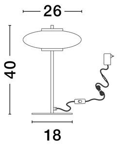 LED stmívatelná černo-šedá stolní lampa Skia