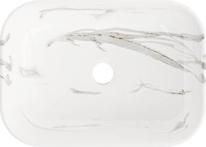 Mexen Rita, umyvadlo na desku 455x325x135 mm, bílá-imitace kamene, 21084584