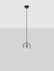 LED černo-šedý designový lustr Aelia