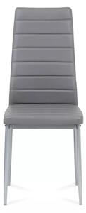 AUTRONIC - Jídelní židle koženka černá / šedý lak, DCL-117 BK