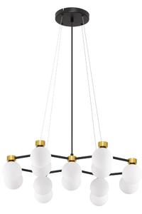 Satina zlato-černo-bílý moderní lustr Ovalino 143 – 73 x 50 x 120 cm