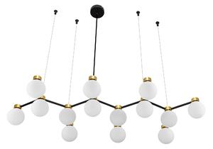 Satina zlato-černo-bílý designový lustr Ovalino 157 – 107 x 130 cm