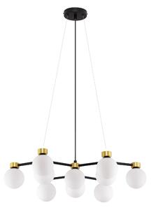Satina zlato-černo-bílý designový lustr Ovalino – 66 x 53 x 18 cm