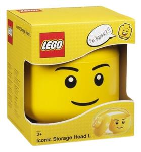 Lego® Žlutý úložný box ve tvaru hlavy LEGO® Boy 19 cm
