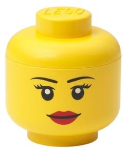 Žlutý úložný box ve tvaru hlavy LEGO® Girl mini 12 cm