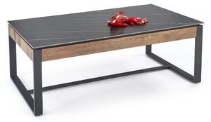 Konferenční stolek RAMONA, 121x45x61, černý mramor/ořech