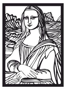 Mona Lisa #1 | samolepka na zeď, různé rozměry - Černá, 20x28 cm