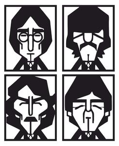 The Beatles #2 | samolepka na zeď, různé rozměry - Černá, 20x25 cm
