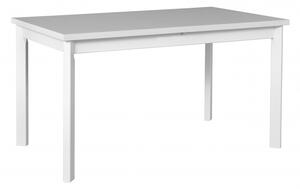 Drewmix jídelní sestava DX 5 + odstín lamina (deska stolu) bílá, odstín dřeva (židle + nohy stolu) bílá, potahový materiál látka