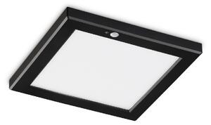 AURA PL přisazené LED svítidlo s PIR senzorem 20W 2000lm 4000K 22cm hranaté IP20, černé
