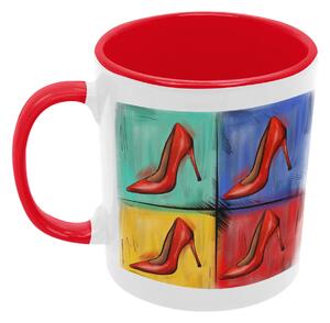Pop Art High Heels | keramický hrnek 330ml, různé barvy - Červená