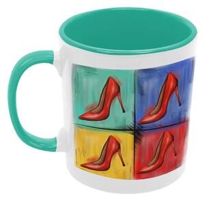 Pop Art High Heels | keramický hrnek 330ml, různé barvy - Tyrkysová