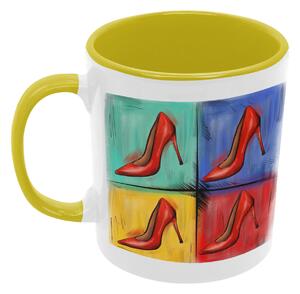 Pop Art High Heels | keramický hrnek 330ml, různé barvy - Zlatožlutá